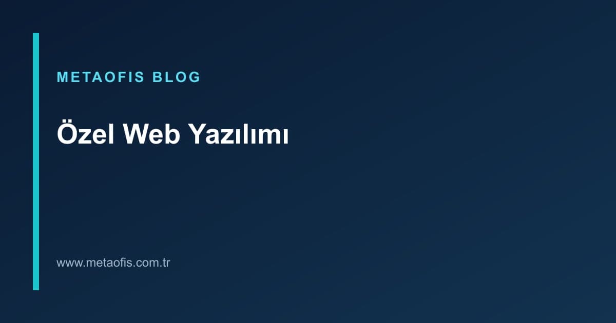 Özel web yazılımı kavramını anlatan MetaOfis blog kapak görseli